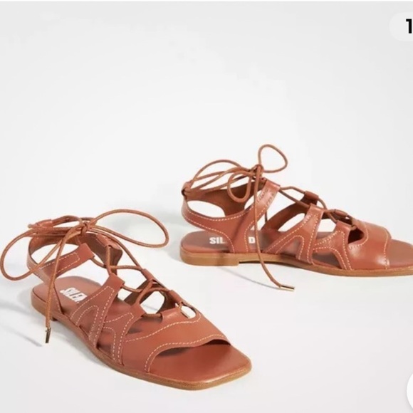 NWT Anthropologie Silent D Gladiator Satelli Tie-Up Sandals 6.5/ 37 Brown - Picture 1 of 11